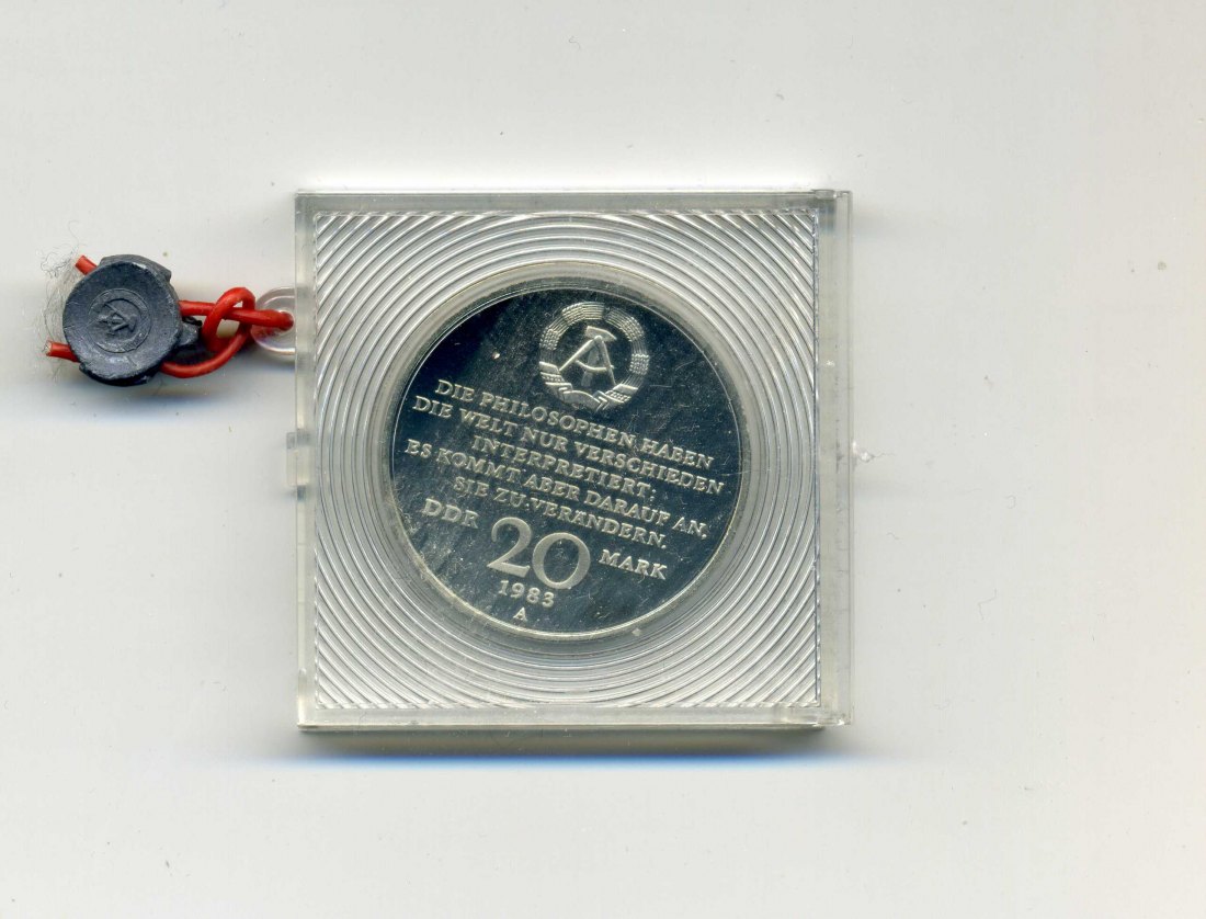 20 Mark 1983 Karl Marx PP Original Schachtel mit Plombe