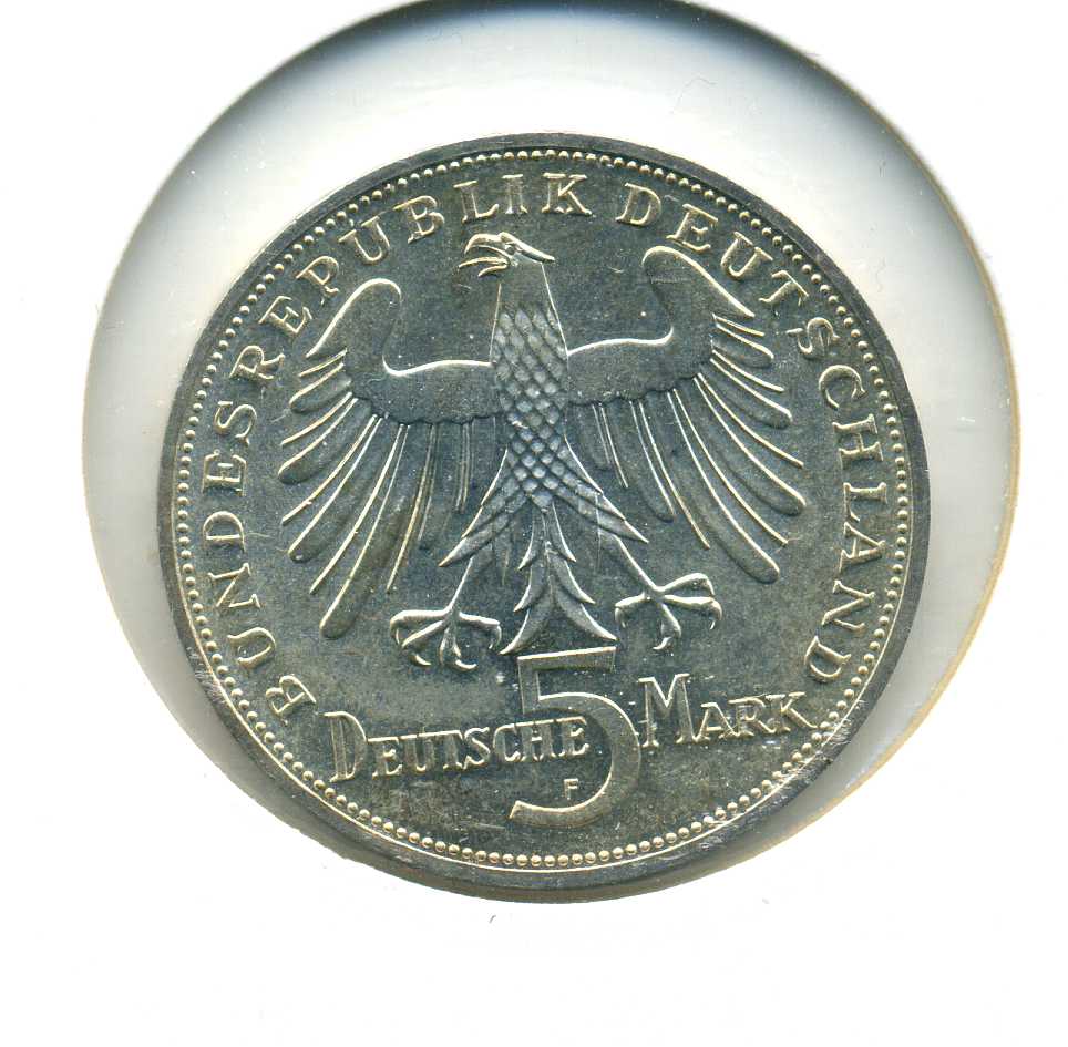 5 DM 1955 Schiller besser als vorzüglich ohne Randfehler selten in dieser Erhaltung