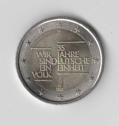 2 Euro Deutschland 2025 D 35 Jahre deutsche Einheit Wir sind ein Volk  (N381)