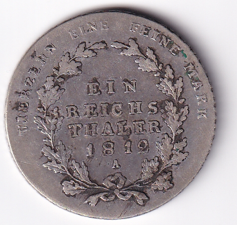  PREUSSEN 1 Taler 1812 A Silber   