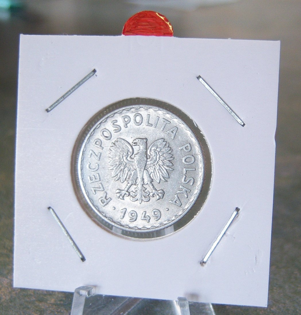  POLEN 1 Zloty 1949 Alu STARKE STEMPELDREHUNG !! TOLLE ERHALTUNG !! SELTEN !!   