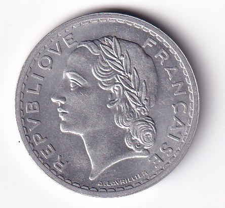  FRANKREICH FRANCE 5 Francs 1952 Alu Lavrillier TOP-ERHALTUNG !! SEHR SELTEN IN DIESER ERHALTUNG !!   