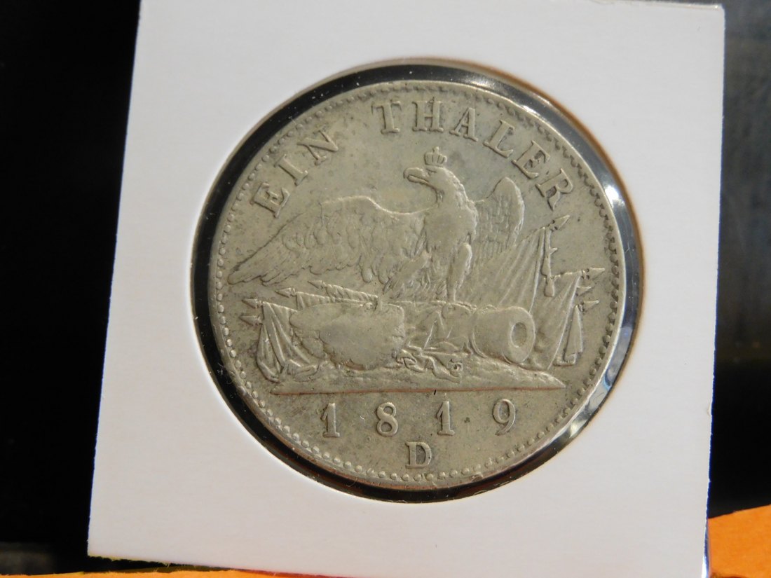 GERMANY 1 THALER 1819D PRUSSIA.GRADE-PLEASE SEE PHOTOS.