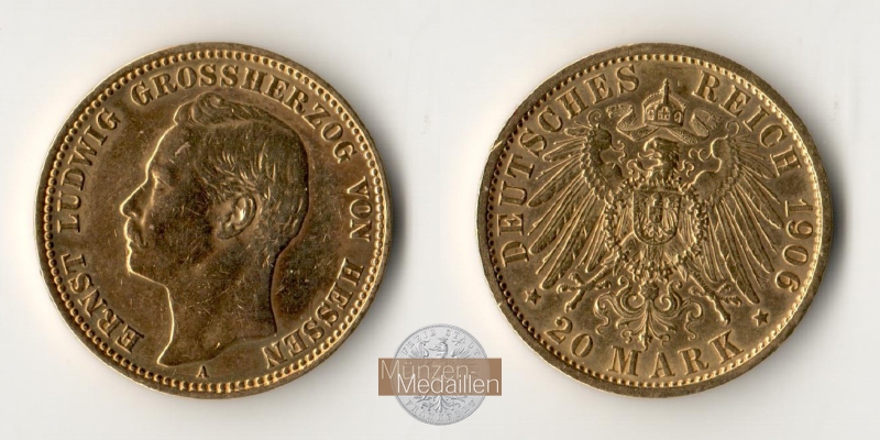 Preussen, Kaiserreich  20 Mark MM-Frankfurt Feingold: 7,17g Wilhelm II. (1891-1918) 1906 A