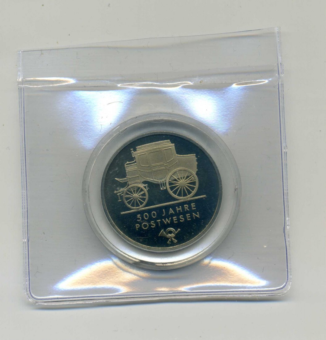 5 Mark 1990 500 Jahre Postwesen PP verschweißt in Folie