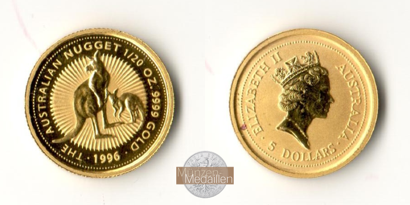 Australien MM-Frankfurt Feingewicht: 1,56g 5 Dollar 1996 