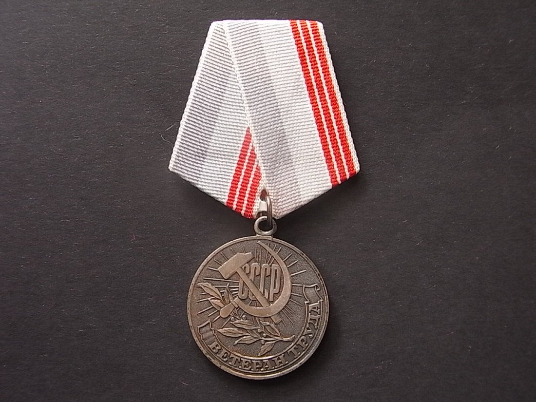  Russland Medaille Veteran der Arbeit Tombak versilbert 1974 ungetragen   