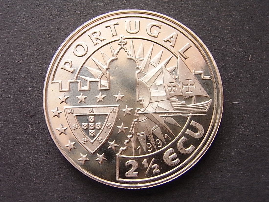  Portugal 2 1/2 Ecu 1991 Heinrich der Seefahrer Proof   