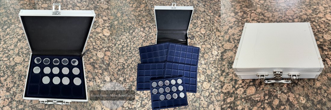  Kleiner Alu Handkoffer mit leeren Münztableaus FM-Frankfurt Gewicht: 0,798kg   