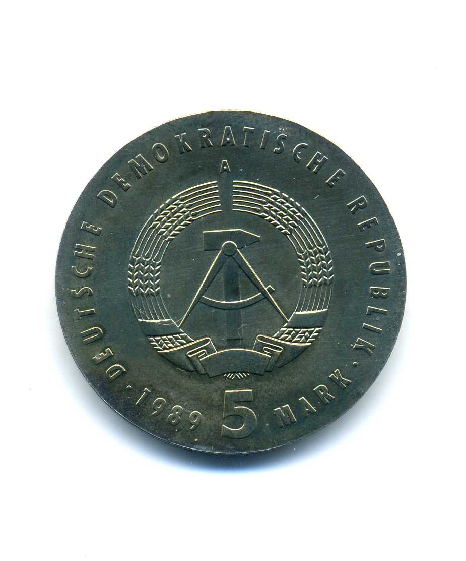 5 Mark 1989 Ossieztky stempelglanz