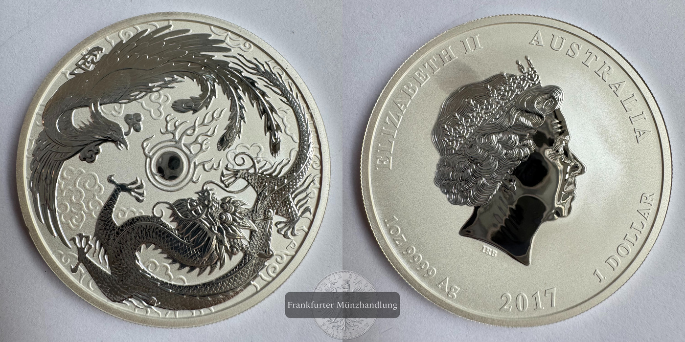  Australien 1 Dollar Dragon and Phoenix 2017 (2017-18) FM-Frankfurt KM#2869 Feinsilber: 31,1g   