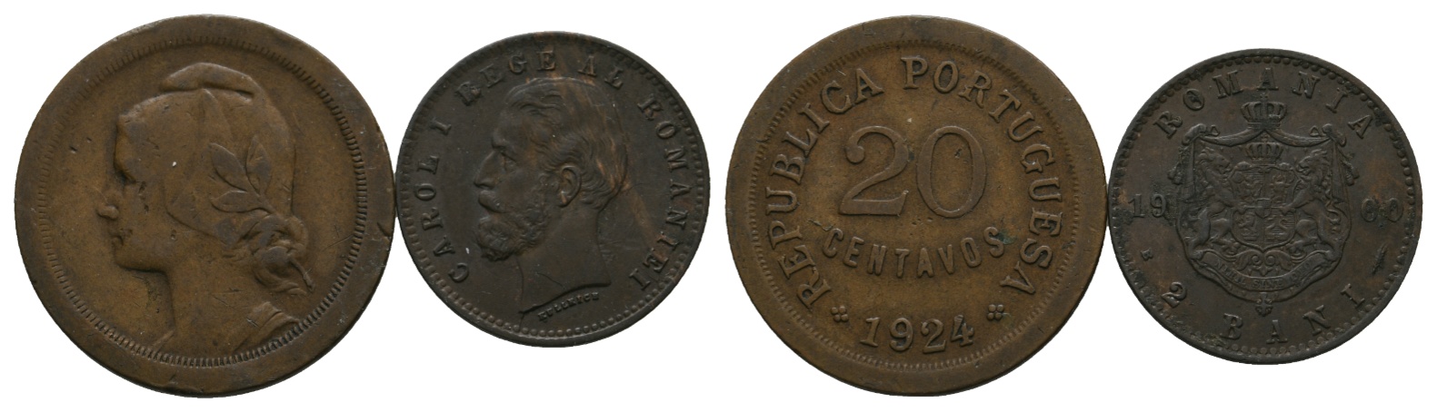Portugal & Rumänien; 2 Kleinmünzen