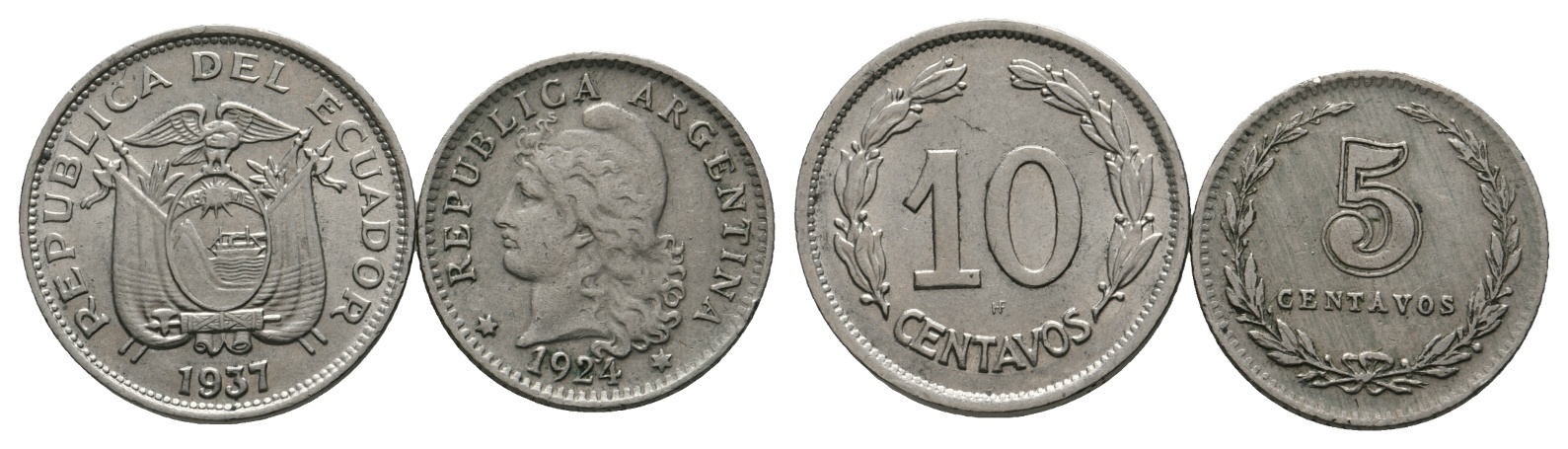 Argentinien & Ecuador; 2 Kleinmünzen