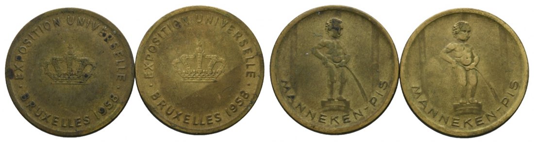Brüssel 1958; Manneken Pis (2 Stück)