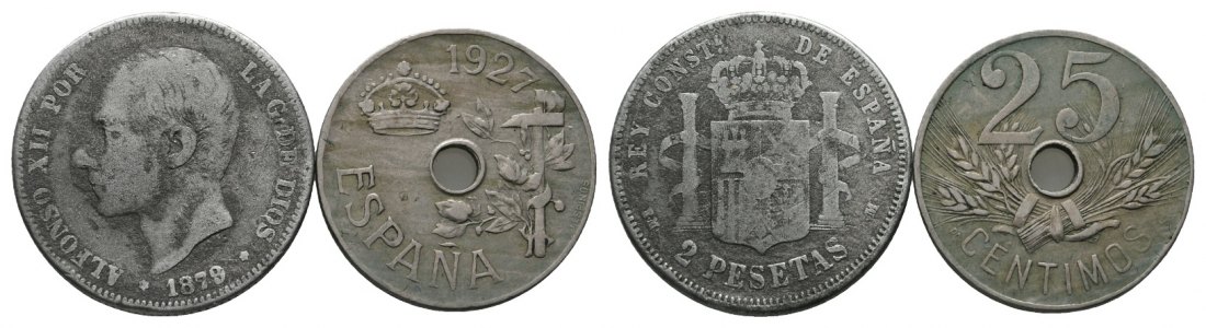 Spanien; 2 Kleinmünzen