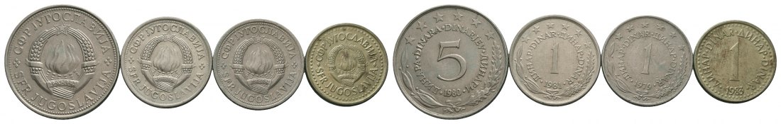 Jugoslawien; 4 Kleinmünzen