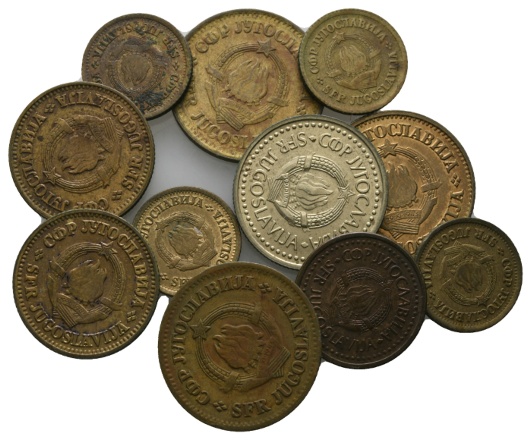 Jugoslawien; Lot Kleinmünzen (11 Stück)