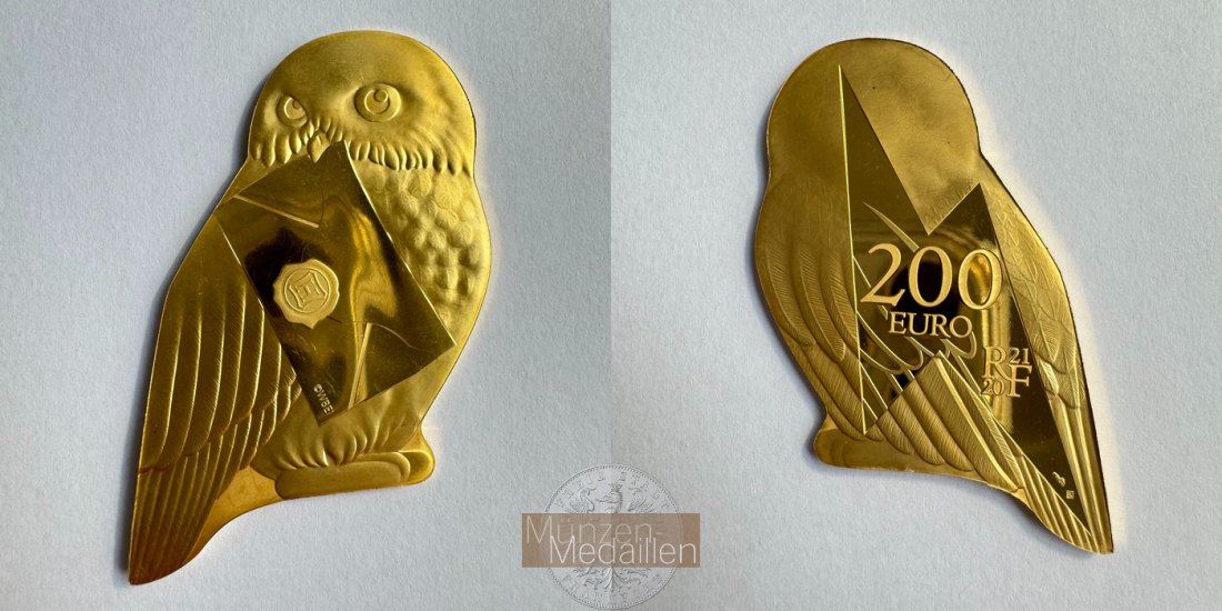 Frankreich 2021 200 Euro Harry Potter Hedwig mit Original Box MM-Frankfurt Feingold: 31,06g