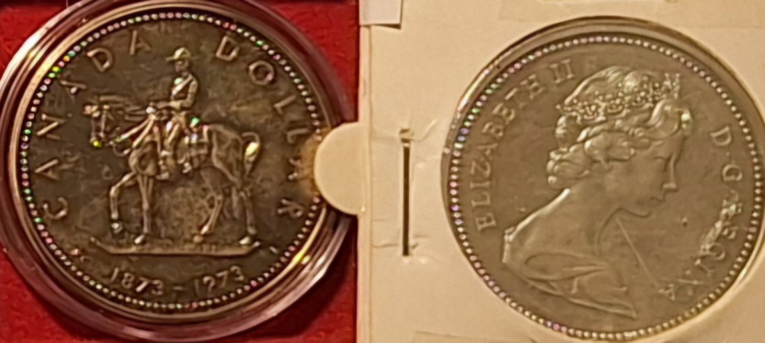  Kanada, Dollar 1973 Elizabeth II Gewicht: 23,33 g 500erSilber = 11,67g fein in Münzrahmen   