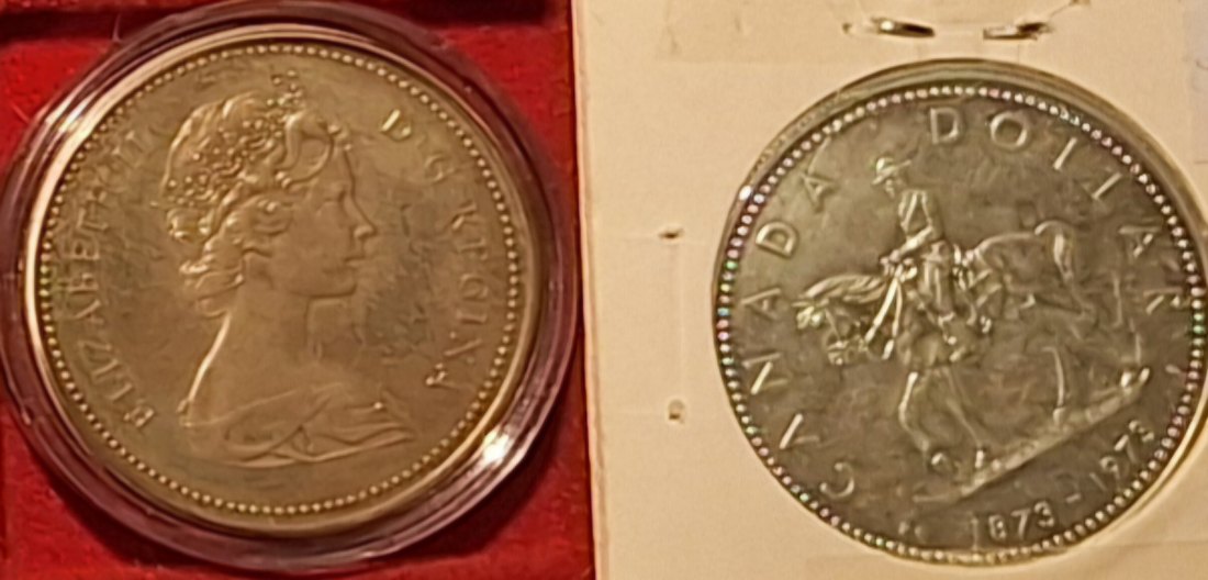  Kanada, Dollar 1973 Elizabeth II Gewicht: 23,33 g 500erSilber = 11,67g fein in Münzrahmen   