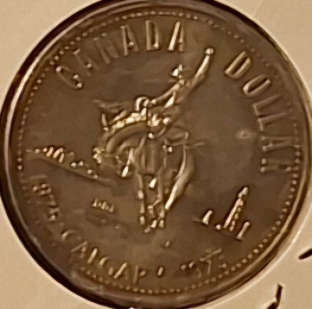  Kanada, Dollar 1975 Elizabeth II Gewicht: 23,33 g 500erSilber = 11,67g fein in Münzrahmen   