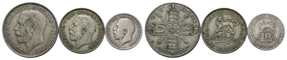 Ausland; Großbritannien; 3 Kleinmünzen