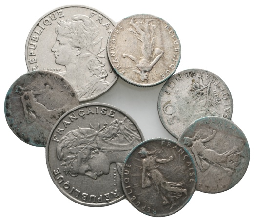 Ausland; Frankreich; 7 Kleinmünzen