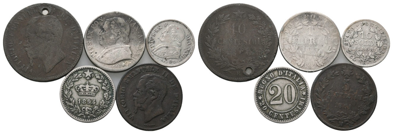 Ausland; Italien; Lot Kleinmünzen (5 Stück)