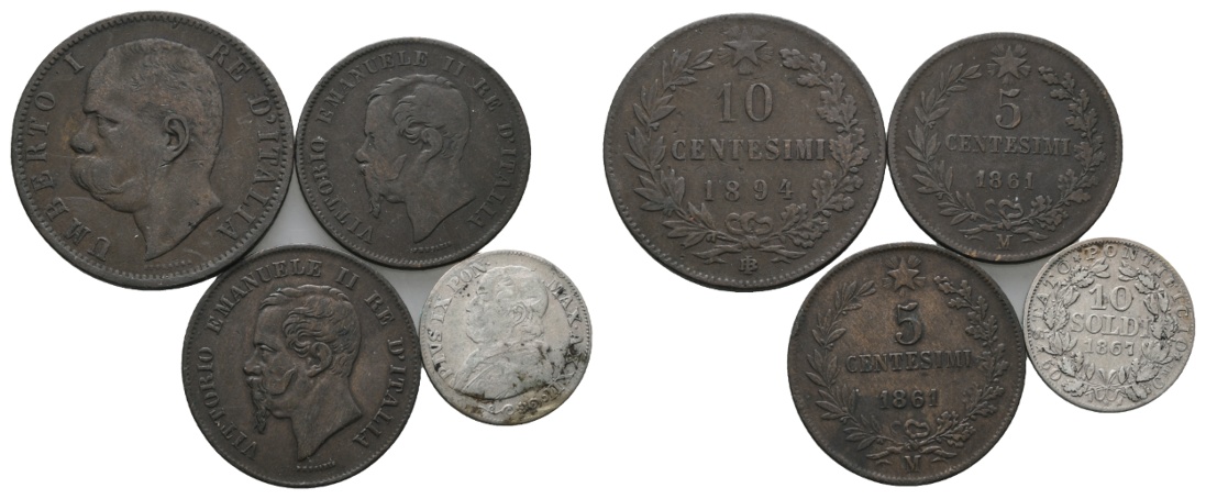  Ausland; Italien; Lot Kleinmünzen (4 Stück)   