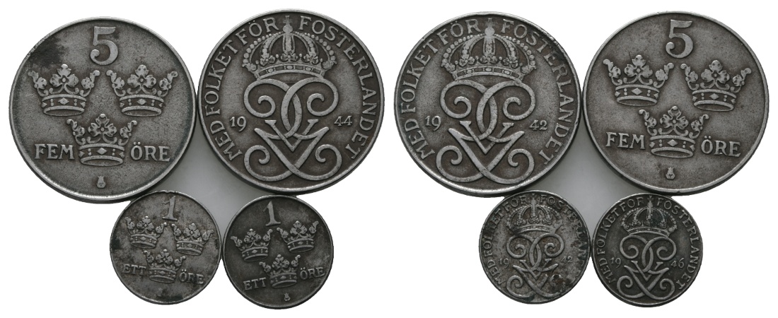 Ausland; Schweden; Lot Kleinmünzen (4 Stück)