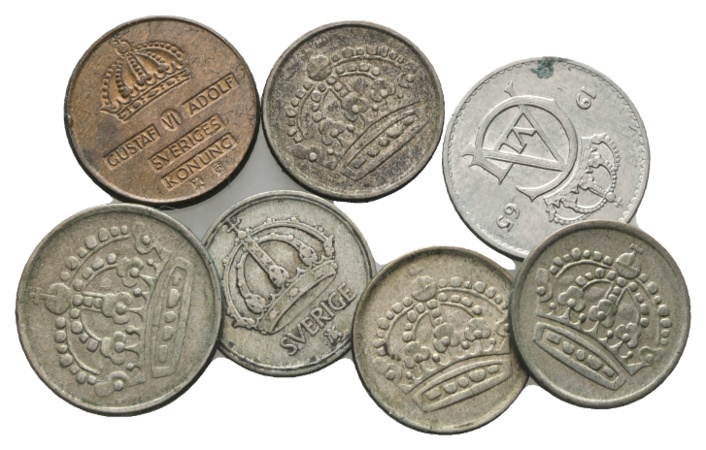 Ausland; Schweden; Lot Kleinmünzen (7 Stück)