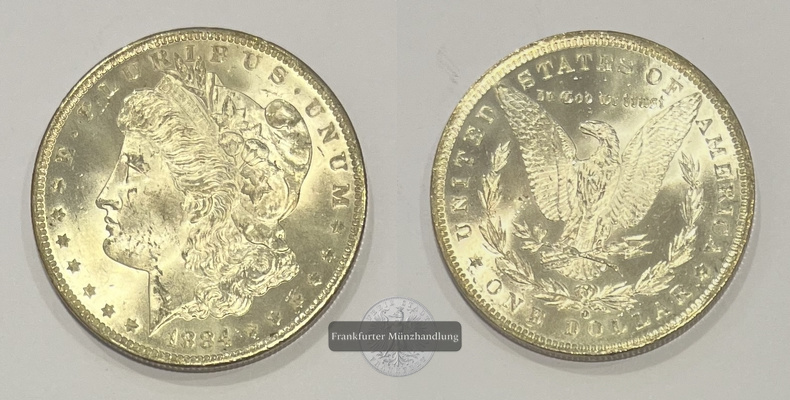  USA  1 Dollar  1884 Morgan Dollar KM#110 FM-Frankfurt Feinsilber: 24,05g   