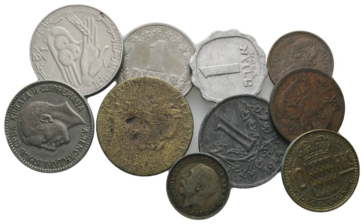  Ausland; Lot Kleinmünzen (10 Stück)   