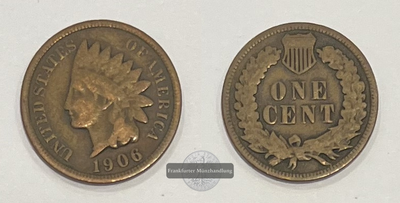  USA 1 Cent 1906 Indianerkopf KM#90a FM-Frankfurt   