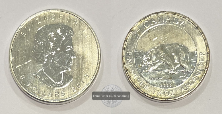  Kanada 8 Dollar 2013 Eisbär 1 1/2 Oz KM#1535 FM-Frankfurt Feinsilber: 46,65g   