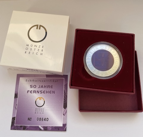 Österreich 25 Euro Niob-Münze 2005 - 50 Jahre Fernsehen