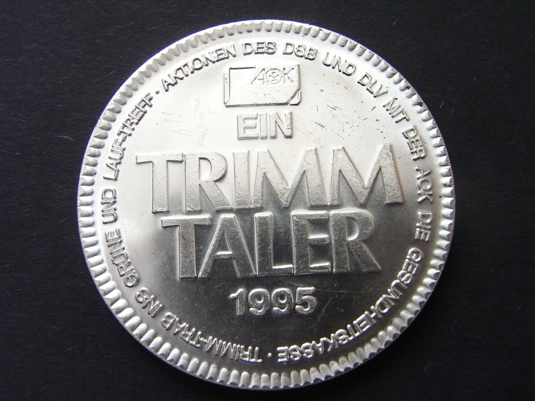  Medaille Trimm Taler der AOK 1995 stgl 40 mm   