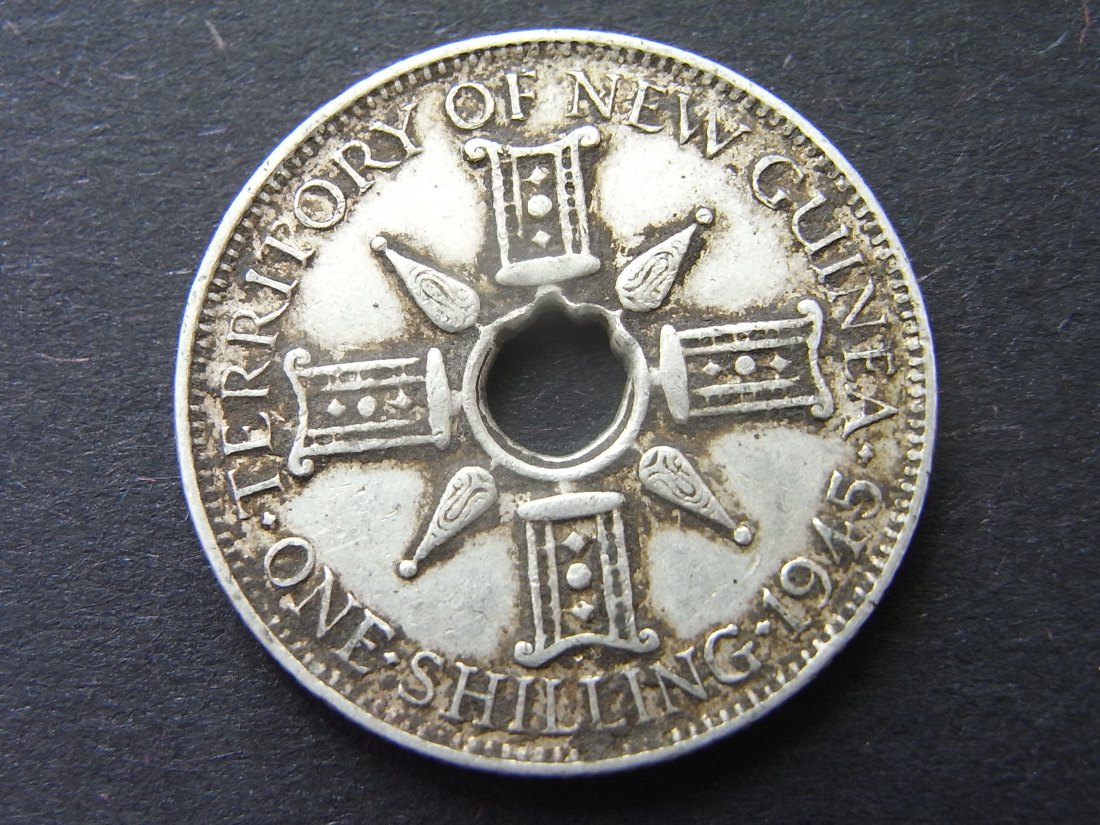  Neu Guinea 1 Schilling 1945 ss Silber   