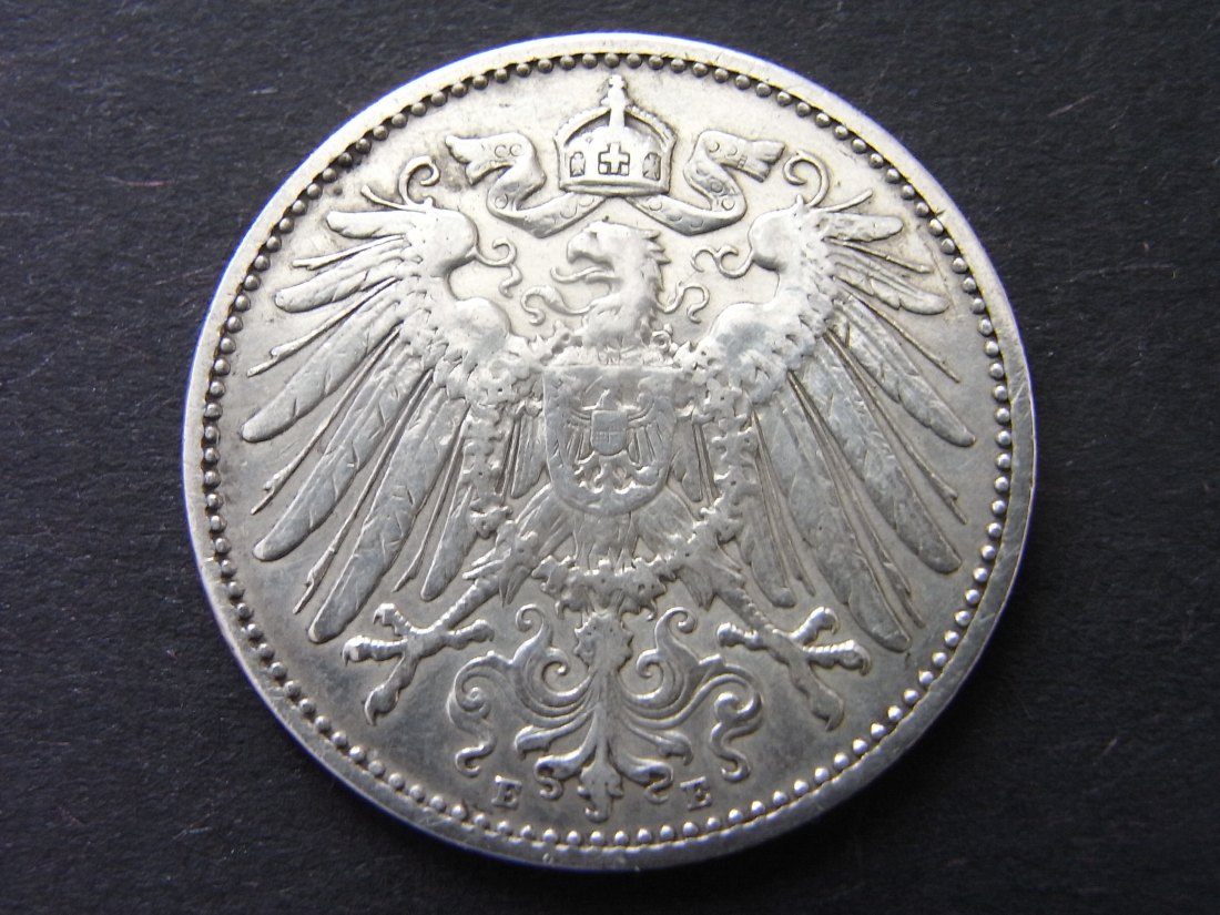  Deutsches Reich 1 Mark 1893 E ss Silber   
