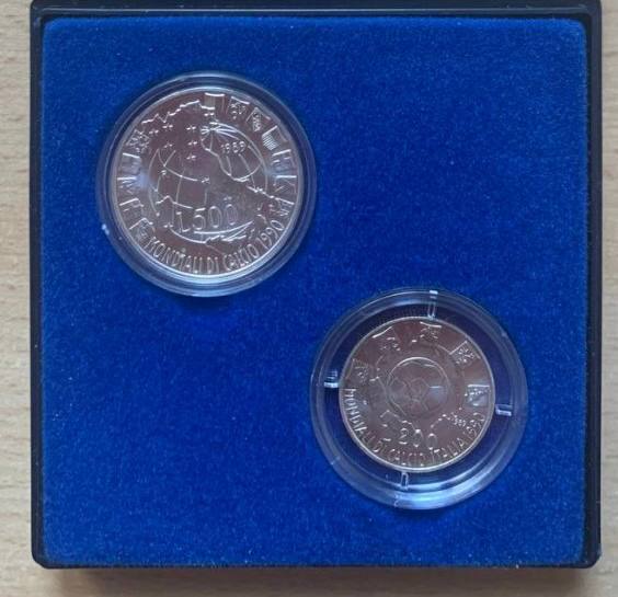  Italy 1989 Coin set FIFA World Cup in Italy 1990 (2 coins)   