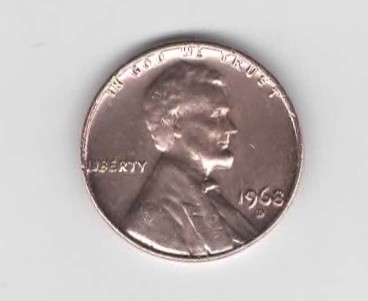  1 Cent USA 1968  Münzzeichen  D   (N395)   