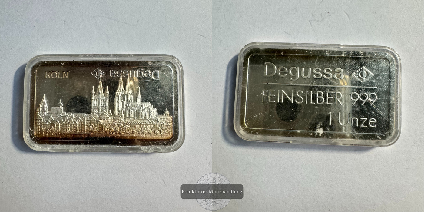  Deutschland Degussa Motivbarren Köln 1oz / 31,1g FM-Frankfurt Feinsilber: 31,1g   