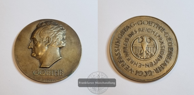  Deutschland Bronzemedaille Ehrenpreis des Reichspräsidenten 1932 FM-Frankfurt   