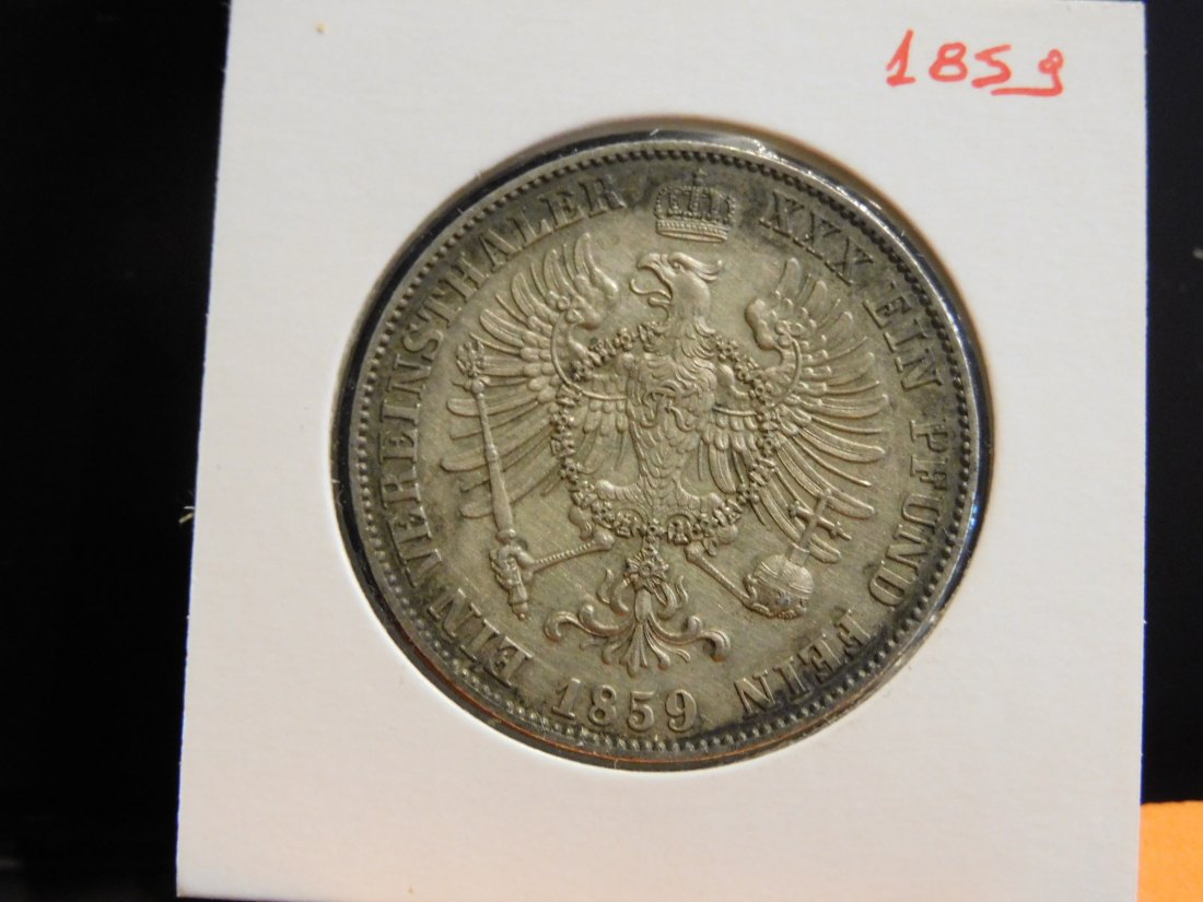  GERMANY 1 THALER 1859 PRUSSIA.GRADE-PLEASE SEE PHOTOS.   