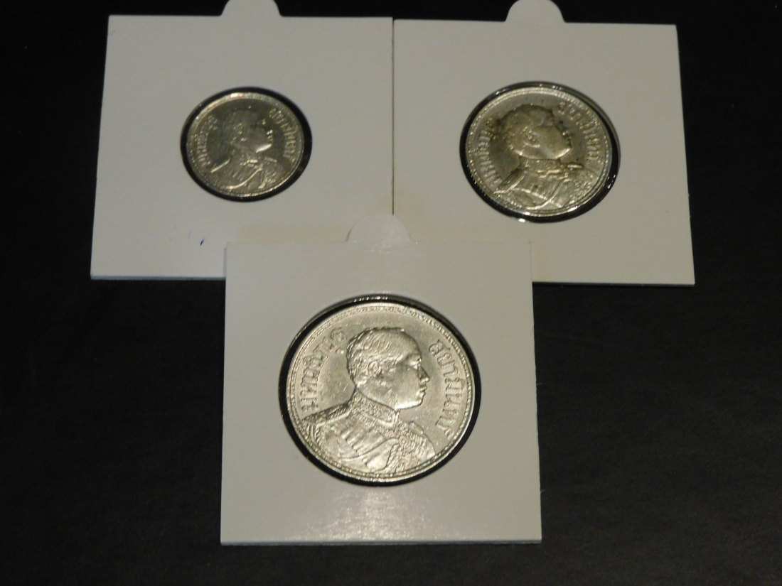 THAILAND 1/3-1/2-1 BAHT 1813-1925.GRADE-PLEASE SEE PHOTOS.