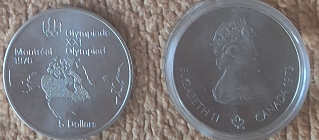  Kanada, 5 Dollar 1973 Elizabeth II XXI.Olympiade MONTREAL 925er Silber = 22,68g fein gekapselt   