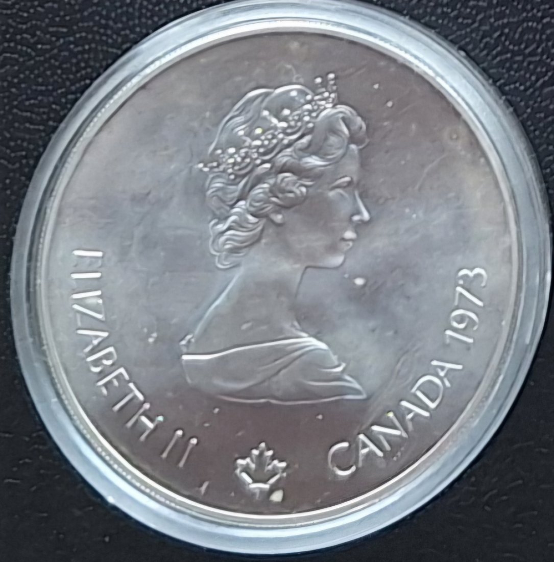  Kanada, 5 Dollar 1973 Elizabeth II XXI.Olympiade MONTREAL 925er Silber = 22,68g fein gekapselt   