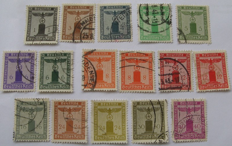  1938-1942, German Reich, a stamp series: „Officials of the Party” (16 pcs)   