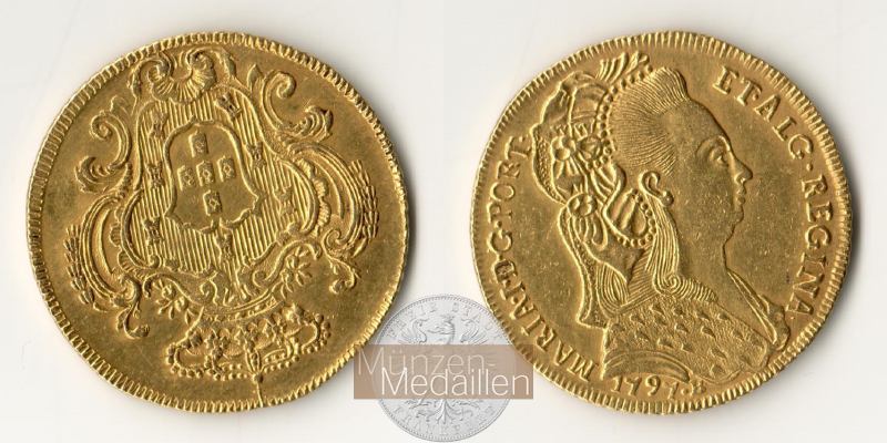  Brasilien, 6400 Reis Maria 1797  MM-Frankfurt KM#762 Feingold: 13,15g   