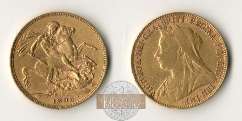 Grossbritannien  Sovereign  1898 MM-Frankfurt Feingold: 7,32g Victoria 1837-1901  